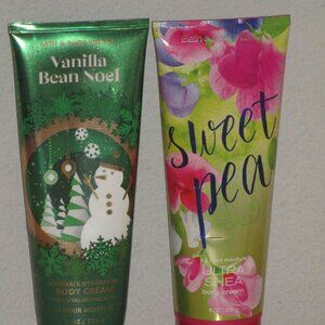 Bath & Body Works Body Creme Vanilla Bean Noel and Sweet Pea Wholesale Lot of 2